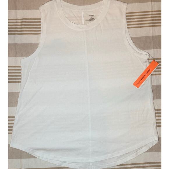 Aqua Athletic NWT | lightweight workout tank top shirt in white | size medium - Picture 1 of 5